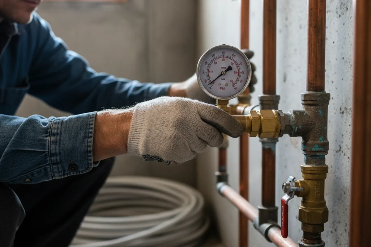 Pressure testing a repaired line during Water Line Repair in Pollock Pines